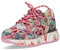 Laura Vita Damen Sneaker Leder floral Gemustert Plateau mit Blumen Delphine 46, Größe:39 EU, Farbe:Rot
