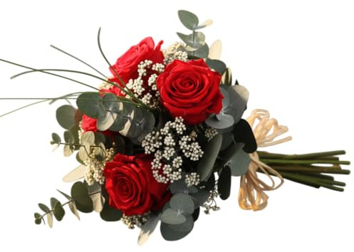 Ramo de Rosas Rojas Flor Preservada para Bodas y Regalos DECOALIVE