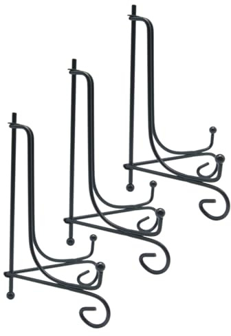 FIXOSHEE Supporto per Piatti in Ferro 3 Pezzi Cavalletto Ornamentale da Tavolo Compatto 30 CM Portapiatti Decorativo Multifunzionale per Cornici Foto e Opere D’Arte Esposizione