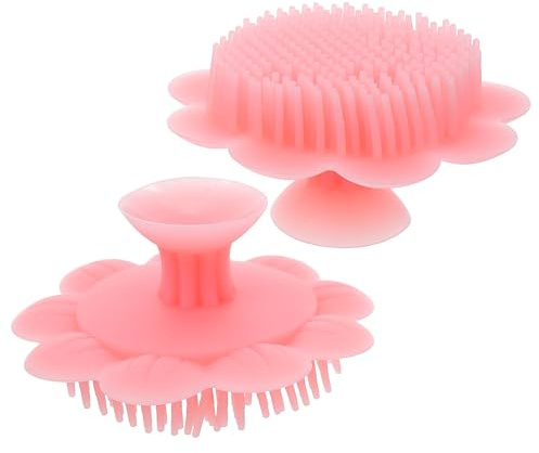 ABOOFAN Lot de 2 Brosses à Shampoing en Silicone pour Bébé Brosse de Bain Douce et Exfoliante pour Cuir Chevelu Sensible Masseur en Silicone Ergonomique pour -Né et Nettoyage Délicat