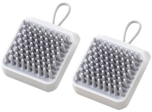 TEHAUX Spazzola per Shampoo e Massaggiatore per Cuoio Capelluto 2 Pezzi Spazzola Ergonomica per Doccia e Pulizia Chioma Adatta per Uso Domestico e Trattamento Esfoliante