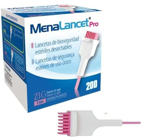 200 Unidades Lancetas Estériles Desechables PRO 23G, Lancetas para Glucosa y Diabetes Estériles