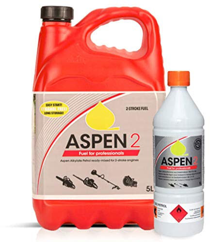 Aspen 2 Takt Gemisch Sonderkraftstoff Alkylat Benzin ist mit einem biologisch abbaubaren 2 Takt Öl gemischt 5 Liter