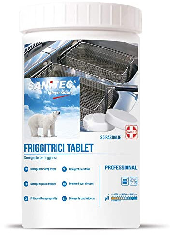 PASTIGLIE EFFERVESCENTI PER LA PULIZIA PROFESSIONALE DI FRIGGITRICI TABLET