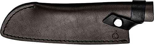 Forged Klingenschützer, Santoku-Messer von 18cm, Aus braunem Leder, Mit Druckknopfverschluss
