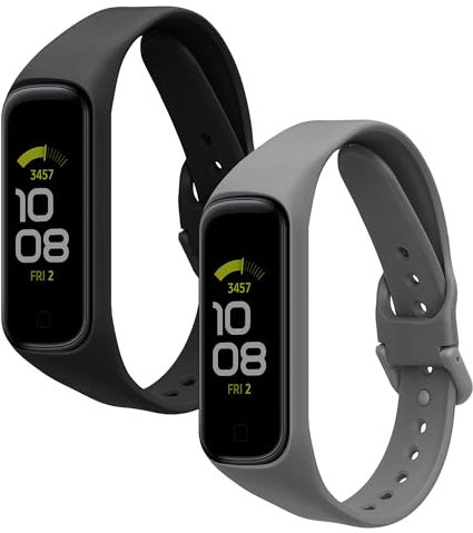 kwmobile 2X Sportarmband kompatibel mit Samsung Galaxy Fit 2 Armband - Fitnesstracker Band Set aus TPU Silikon