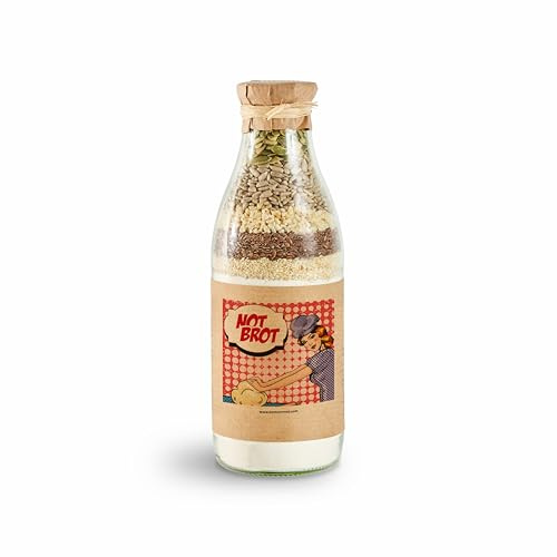 BottleBread NOTBROT Backmischung Brotbackmischung im Glas Flasche Geschenkidee Einladung