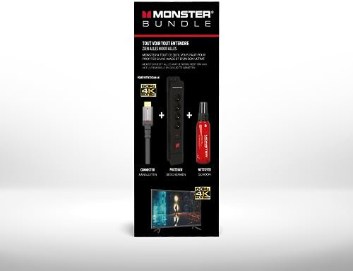 Monster PACK HDMI 8K - 4K 120HZ 48GBPS 1.8M + SCREENCLEAN 60ML + POWER 4 PRESE