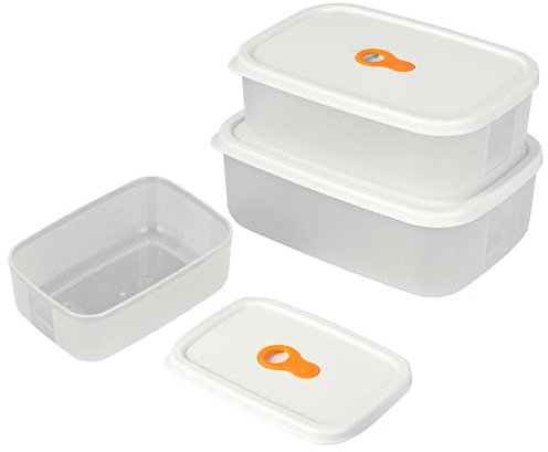 BELLE VOUS Set de 3x Recipientes Herméticos - Tapers Aptos para Microondas y Congelador - Taper Hermetico de 300 ml 700 ml y 1000 ml - Fiambreras con Tapa para Comida y Alimentos