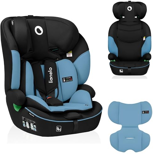 LIONELO LEVI I-SIZE Seggiolino auto per bambini 76-150 cm con l'ultima Norma i-Size R129 Protezione laterale, 10 Livelli di regolazione del poggiatesta, Schienale staccabile
