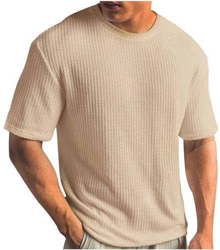 Camiseta Hombre de Punto,Tallas Grandes Camisetas Manga Corta Hombre Baratas con Cuello en Redondo Color Puros Camisetas Hombre en Multicolor Sueltos Camisetas Deporte Hombre Camisetas Verano
