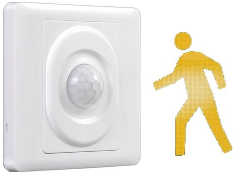 Gebildet AC 230V Détecteur de Mouvement Interrupteur D'éclairage Capteur de Mouvement Infrarouge du Corps Humain Interrupteur de Capteur Mural, Interrupteur de Capteur de Présence (Distance : 3-5M)