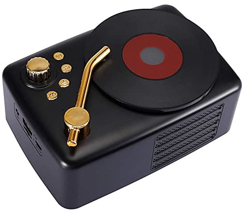 UQACHG Altavoz Retro Bluetooth fonógrafo, Tocadiscos portátil, Modo de reproducción de Soporte inalámbrico Blueto Vida Interesante
