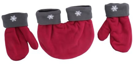 Yardenfun Paar Handschuhe Fleece Doppellagige Dicke Pärchen Fäustlinge Rot Winterwarm Romantisches Hand in Hand Design Für Weihnachten Und Valentinstag