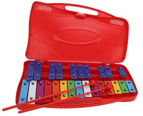 Färgglad Aluminium Xylophone 25 Note Professionell Xylofon för Musikundervisning med Bärväska