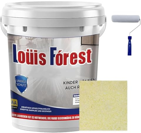 ZZLMDZ Epoxi colorata per pavimenti in sabbia, Louis Forest Epossicoating per pavimenti, pittura autolivellante per pavimenti in sabbia colorata per garage, per calcestruzzo, piastrelle, marmo (beige