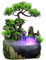 Desktop Water Fountain with Color-Changing LED Light, Tabletop Waterfall Mist Humidification Resin USB Indoor for Office Home