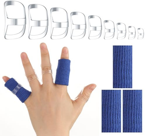 XHSBBB Oval Finger Splint with 3 Sleeves Oval 8 Thumb Splints Thumb Support Trigger Finger Splints for Arthritis Finger Stabilizer Brace Size 3 4 5 6 7 8 9 10 11
