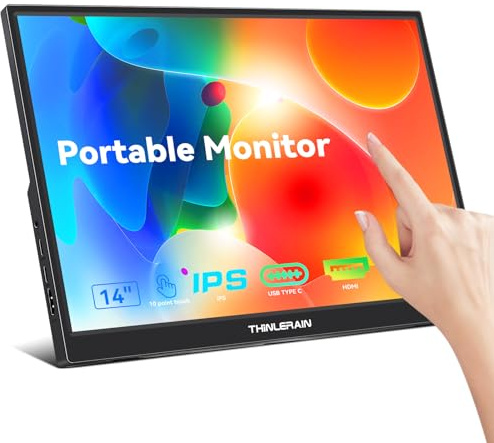 Thinlerain 14 pulgadas pantalla táctil portátil Monitor USB C 1920 x 1200 IPS pantalla HDMI extendido Monitor para PC
