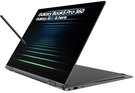 Samsung Galaxy Book5 Pro 360, AI Laptop, 16 Touchscreen, S Pen Included, Intel Core Ultra 7, 16GB Memory, 512GB Storage, Wi-Fi 7, Windows 11 Pro, Long Battery Life, Grey