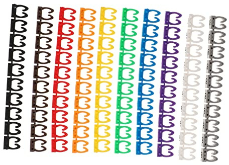 TOBBOMEY 100pcs Cable Identification Tags Numbered 0-9 Wire Labels Tube Markers for USB Cord Management 4mm Cable Organizer Suitable for Home and Office