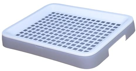 Bac à Litière pour Lapin et Cochon d'Inde, Toilettes Anti-éclaboussures, Facile à Nettoyer, Pot pour Rongeurs- Gris Blanc