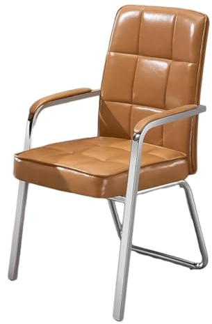Ergonomisk receptionsstol med armstöd, metallram, stoppad väntrumsstol, bekväm besöksstol, snygg och riktbar gäststol
