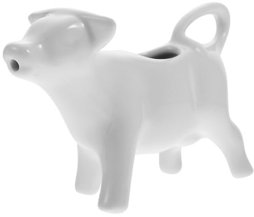 DOITOOL Cow Creamer Pitcher 1.35Oz Ceramic Milk Bottle Latte Art Cup for Coffee Sauce and Gravy Serving Cute Porcelain Milk Dispenser for Home and Cafe
