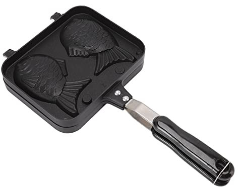 Padella Taiyaki, Antiaderente Taiyaki Maker Forma di Pesce Waffle Cake Pan Pancake Doppia Padella per Fornello a Gas, 7,1 X 5,5 Pollici