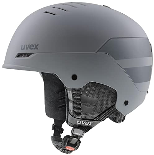 uvex Wanted - robuster Skihelm für Damen und Herren - individuelle Größenanpassung - Nackenwärmer - Rhino matt - 54-58 cm