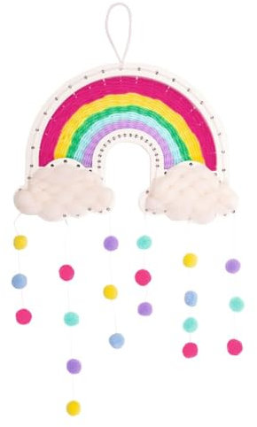 moses. Bastelspaß Regenbogen weben, umfangreiches Webset für Anfänger, Bastelset mit Schritt-für-Schritt Webanleitung und Holzwebrahmen, Weben lernen für Kinder ab 8 Jahren, bunt