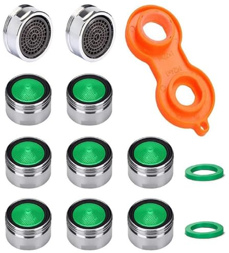 8 Stück Strahlregler Wasserhahn M24, Perlatoren für Wasserhähne Wasserhähne Sieb Einsatz Set mit Mischdüsenschlüssel Mischdüse Luftsprudler für Küche Bath Room