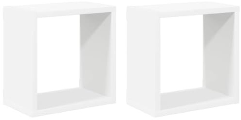 vidaXL Vägghylla kubformad 2 st vit 26x15x26 cm