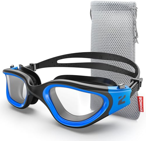 ZIONOR G1MS Occhialini da nuoto con lenti correttive, anti-perdite e anti-appannamento, protezione UV, per uomini e donne, all'aperto
