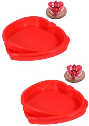 Garneck 4pcs Heart Shaped Cake Pans Nonstick Silicone Mold for Baking Cakes Jellies Brownies Versatile Safe Bakeware for Special Occasions Celebrations