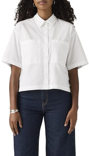 Levi's Harlie SS Cropped Shirt Bright White, Bright White, XL