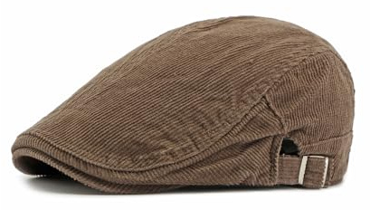 YAMEE Coppola Uomo in Velluto a Coste,Cappello retrò Unisex Regolabile,Cappello Basco Uomo Classico,Berretto Piatto Elegante per Sportivo Outdoor