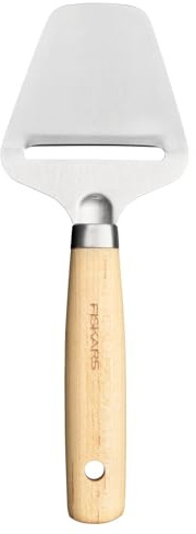 Fiskars Folken Cortador de queso duro, Cortador de queso con cuchilla de acero de calidad, Mango de madera de arce con certificado FSC, 1075681