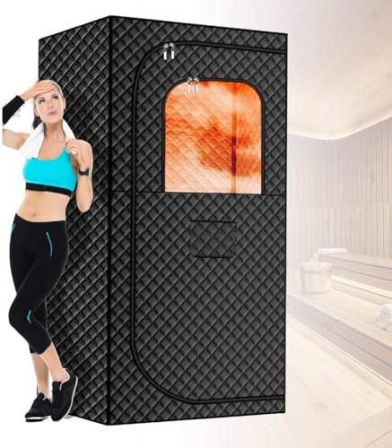 Personlig ångbastu Spa, Helkropps Bastutält 1200w, 2l ånggenerator, Bärbar Bastulåda, Snabbvärmande Bastu, Stol Inkluderad, Muskelavslappnande Bastu(80cm(31.4in))