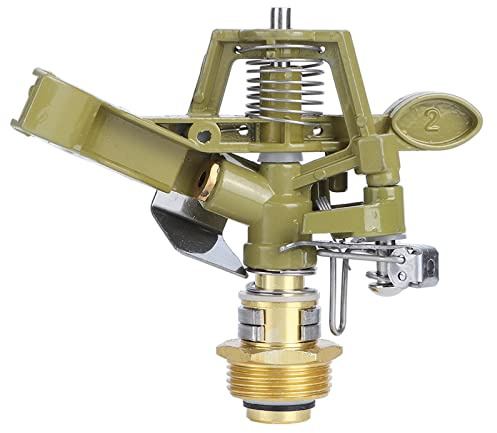 Irrigatore per irrigazione, modello regolabile da 45° a 360°, filettatura da 3/4 pollici, irrigatore a impatto per carichi pesanti con ugelli per patio, prato, giardino, campo da