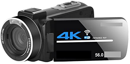 Videokamera, 56 MP digitalkameror for fotografering 4K-videokamera Webcam Vlogg Set 18X Digital Zoom Night Vision Video Recorder(16G SD Card,Standard)