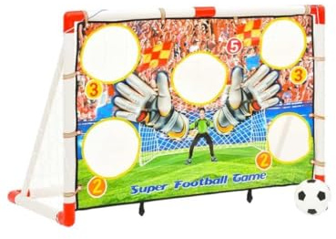 Children Football Goal Set with Goal Wall 120x51x77.5 cm,Item colour-White and red