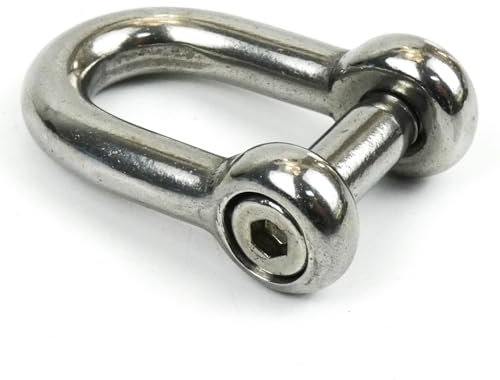 DAUMLINK® 2 grilletes redondos con hexágono interior, material acero inoxidable A4 / Aisi 317 (2 unidades) elementos de conexión de cadenas o tampones a ojales (10 mm)