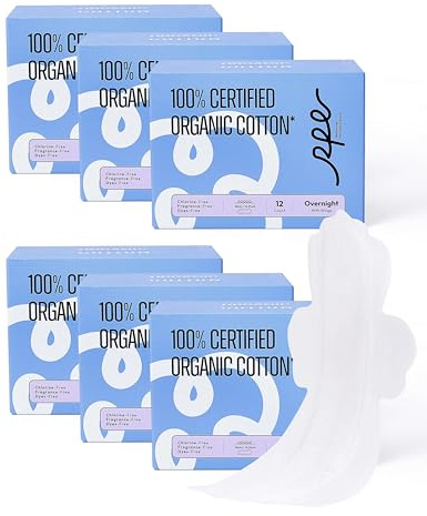 100 % organiska övernattningsdynor för kvinnor, ultratunna extra tungt flöde menstruella sanitära servetter med vingar bomull extra täckning period-dynor superabsorberande feminin dyna (över natten