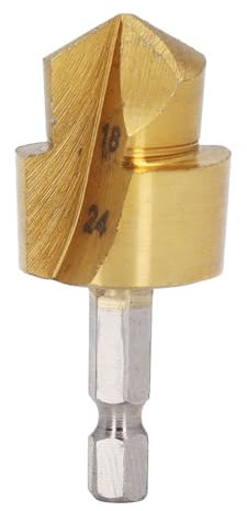 Broca Escalonada de Elevación Vástago Hexagonal de 1/4 de Pulgada Broca Avellanadora de 90 Grados Diámetro de Corte de 18 a 24 Mm Broca Escalonada Acero de Alta Velocidad para