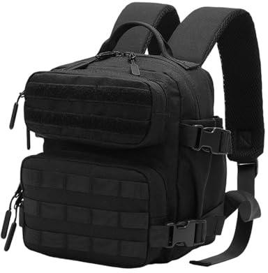 Mochila de Camping Mochila de Escalada Mochila 9L Correa de Hombro Ajustable Mochila de Viaje Bolsa para Trekking Gimnasio Senderismo, Negro
