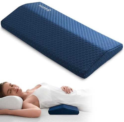 NOFFA Coussin de Soutien Lombaire pour Dormir, Coussin Lombaire Lit en Mousse à Mémoire de Forme, Oreiller de Soutien de Taille Dorsal pour Lit, Dureté/Hauteur réglable - 60 x 30 x 6.5 cm