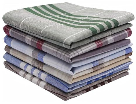 Rapidbok Stoff Taschentücher Herren, 6 Stück Baumwolle Herrentaschentücher, 40cm x 40cm Stofftaschentuch, Wiederverwendbar, Handkerchief mit Karomuster für Formelle Anlässe als Auch für die Freizeit