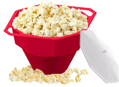 pour micro-ondes – Bol à popcorn en silicone de qualité alimentaire | Bol à popcorn pliable en silicone à air chaud pour soirée cinéma, fêtes, dortoirs