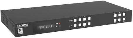 XOLORspace 46440 48 Gbps 8K HDMI Matrix Switch 4x4 soporta RS-232 y control web GUI con extractor de audio y ARC